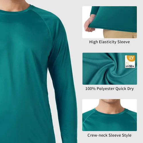 Vista 5 de SG Edge Men's Activewear Basic Outdoor Series Sun Protection Long Sleeve Quick Dry Shirt