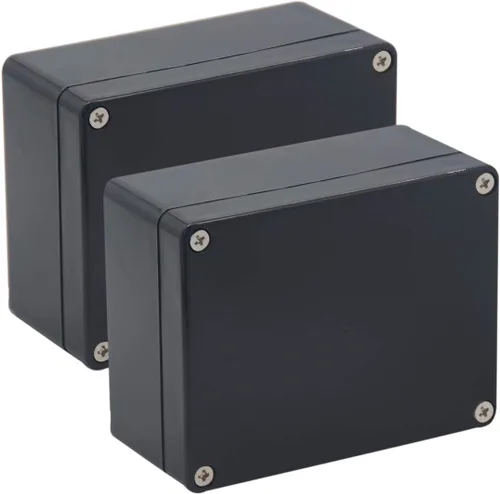 Vista 25 de Caja de Proyecto ABS Cajas Eléctricas Negras IP65 Caja Impermeable para Exteriores Caja de Conexiones Electrónicas Caja de Alimentación con Remates