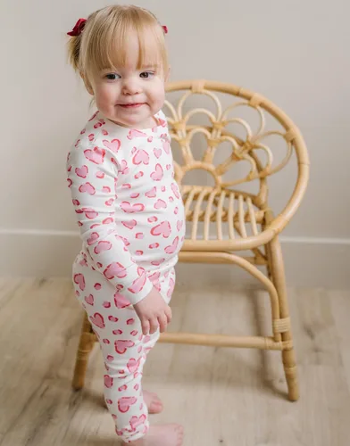 Vista 2 de moimoln Sibling Matching 6M-8Y Pijamas de algodón suave y cálido de modal con mangas largas de personaje, ajustados, para dormir todos los días
