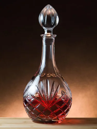 Vista 2 de Barski - Corte a mano - Boca soplada - Cristal - Decantador de vino - 32 oz. - Hecho en Europa