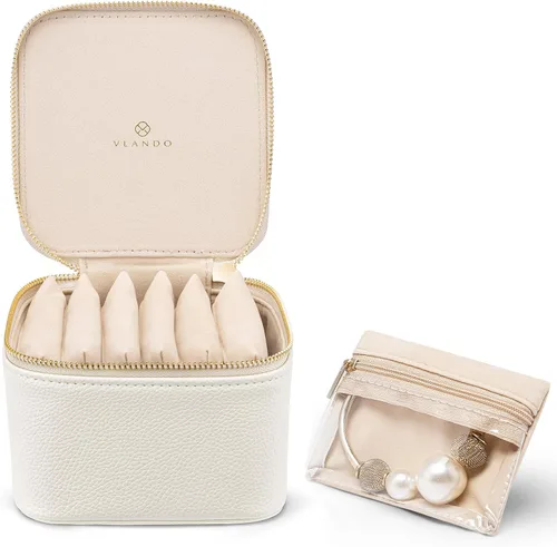 Vista 17 de VLANDO - Bolsa de viaje para joyería, 12 bolsas de terciopelo con A.12 PCS transparente