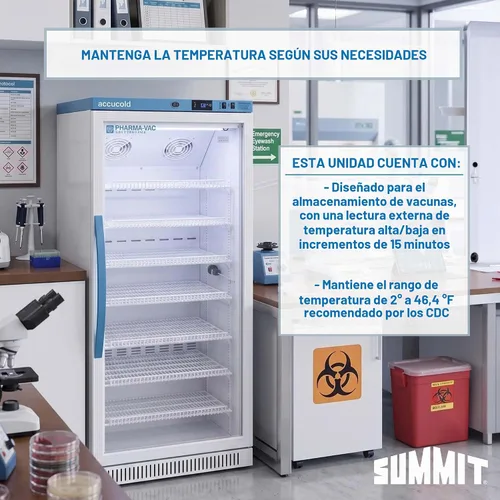 Vista 5 de ACCUCOLD - Refrigerador de vacunas de 8 pies cúbicos, puerta de vidrio