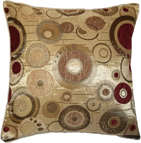 Vista 3 de Violet Linen Chenille Candy 17" X 17" Decorativo C. Cover - Beige/Melocotón