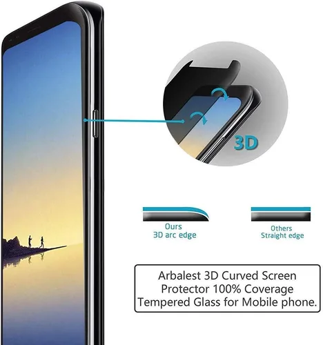 Vista 5 de LYWHL Paquete de 3 protectores de pantalla de privacidad para Note 8 / Note 9, antiespía, película de vidrio templado para Samsung Galaxy Note 8