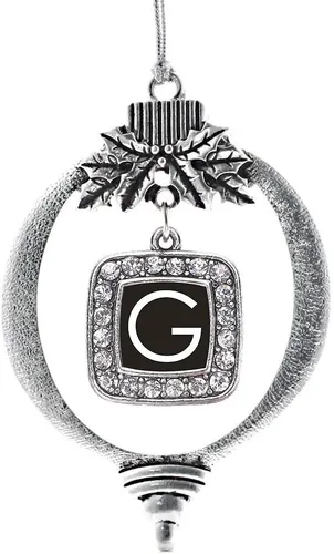 Vista 30 de Inspired Silver - Adorno con dije de reina de rodillo - Adornos navideños cuadrados de plata con joyas de circonita cúbica