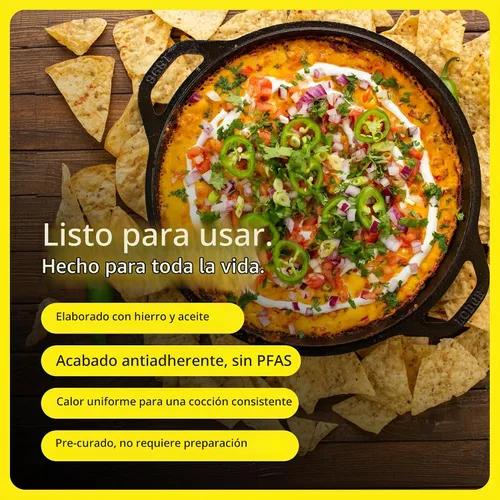 Vista 2 de Horno holandés doble y cacerola con cubierta que se puede usar como sartén. Producto Lodge L8DD3 de 5 cuartos, Cast Iron Horno holandés de hierro