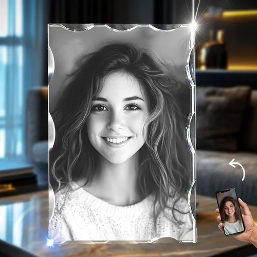 Vista 15 de CAPTUR3D Foto de cristal de alta calidad con base de luz LED, regalos conmemorativos personalizados para mamá, papá, esposa, hombres, seres