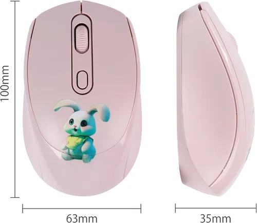 Vista 7 de Lindo mouse inalámbrico, ratón óptico inalámbrico de dibujos animados de 2.4 GHz, mouse óptico inalámbrico con receptor USB para PC, computadora