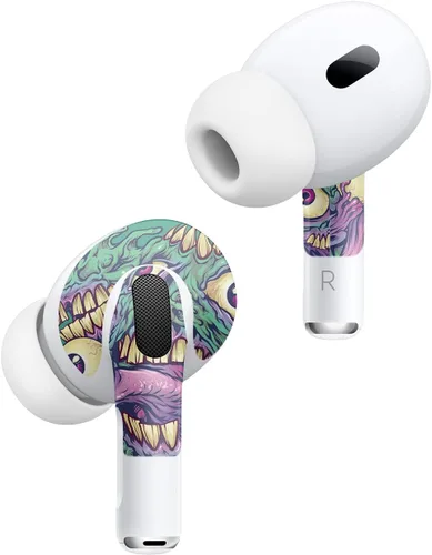 Vista 2 de MightySkins - Fundas compatibles con Apple AirPods Pro 2 - Ojos y dientes Funda protectora de vinilo duradera y única Fácil de aplicar, quitar