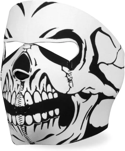 Vista 4 de Hot Leathers FMA1012 Black and White Skull Neoprene Face Mask