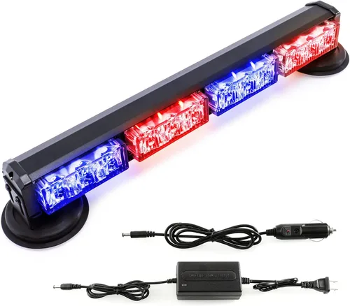 Vista 10 de Barra de luces estroboscópicas de emergencia alimentada por batería de 14.8 pulgadas para camiones/vehículos, recargable, inalámbrico, en la azotea