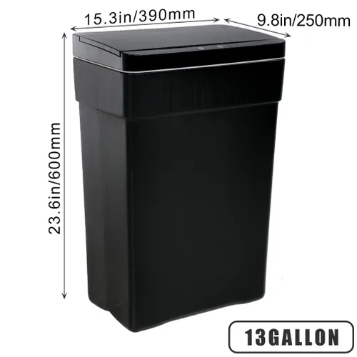 Vista 8 de BestOffice Bote de basura automático de 13 galones para cocina, sin contacto, de alta capacidad, con tapa, para dormitorio, baño, hogar, oficina, 50