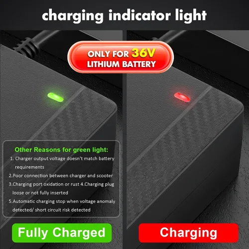 Vista 7 de Cargador de batería de litio de 36 V, certificado ETL de 42 V 2 A para scooter eléctrico, Hoverboard Ebike, compatible con Gotrax, Jetson, Ninebot