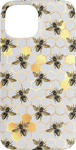 Vista 6 de iPhone 12 Pro Max Bumble Bee - Honeycomb Apicultor amarillo Abeja patrón caso