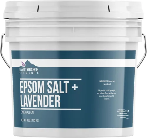 Vista 15 de Earthborn Elements Sal de Epsom de vainilla y durazno de cachemira, 8 libras, cubo de un galón, pura y sin diluir, sal de remojo con fragancia
