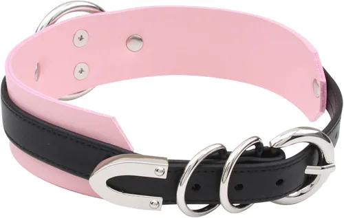 Vista 2 de Lookook Fashion O-Ring - Gargantilla de piel sintética para mujer