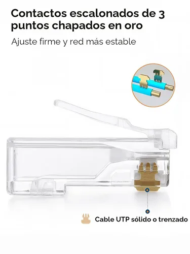 Vista 6 de CableCreation Conectores RJ45 Cat6, paquete de 10 extremos RJ45 Cat6, cable