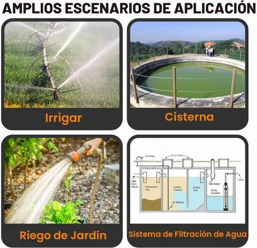 Vista 7 de Bomba de Tanque Séptico Sumergible de 4" para Efluente de Cisterna de Pozo Profundo con Succión Inferior Resistente a Obstrucciones Cable UL de 33