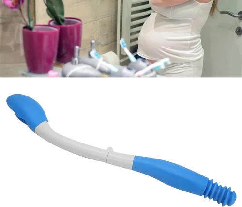 Vista 4 de Limpiador de inodoro, ayuda para el papel higiénico, mango largo, alcance cómodo, parte inferior, autoayuda, parte inferior de baño, barra ayudante