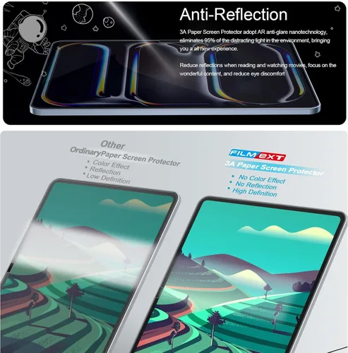 Vista 4 de Protector de pantalla de papel de alta claridad 3A para Ipad Air de 13 pulgadas M4 2026/M3 2025/M2 2024 [antirreflejo] [antirreflejos] [antihuellas]