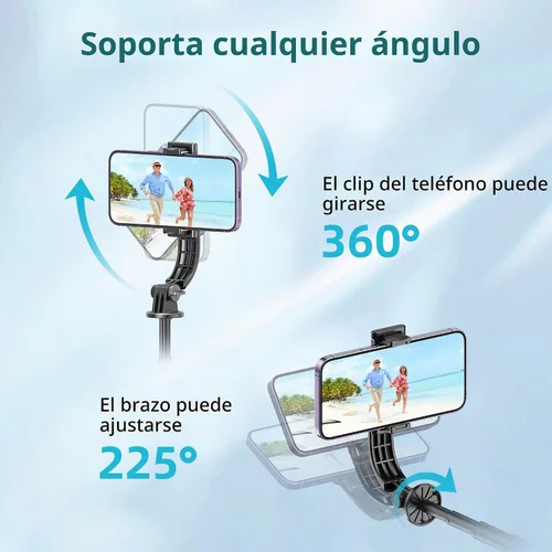 Vista 5 de Trípode para palo de selfie de 51 pulgadas, soporte extensible para teléfono celular con control remoto, trípode de viaje de aleación de aluminio