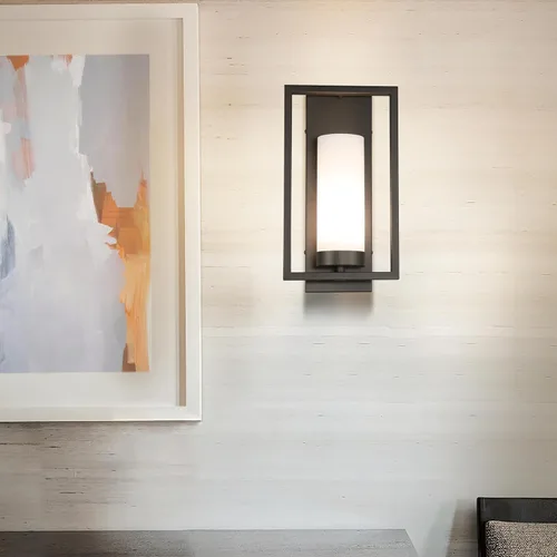 Vista 3 de XiNBEi Lighting XB-W1143-GDB - Aplique de pared moderno de bronce oscuro con pantalla de cristal, para interiores, baño, tocador, lámpara de pared