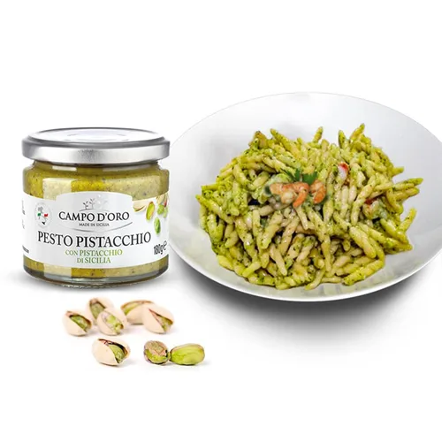Vista 5 de CAMPO D'ORO - Pesto de pistacho, sin azúcar, pasta, pesto siciliano, 6.35 oz