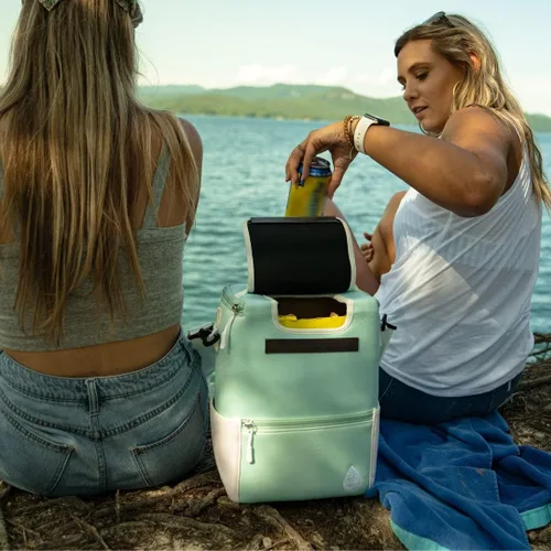 Vista 2 de Bolsa enfriadora aislada Kanga - Bolsa enfriadora suave - Enfriador de bebidas para 6 o 12 latas de cerveza y seltzer - Enfriador aislado a prueba