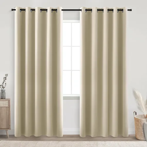 Vista 227 de KOUFALL Cortinas de Baño Aqua para Ventana, Juego de 2 Paneles Decoración Costera Cortinas Cortas Opacas para Ventana Pequeña de Cocina Puerta