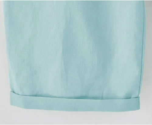 Vista 5 de Vcansion Bermudas de algodón con cintura elástica hasta la rodilla para mujer con cordón A#verde militar