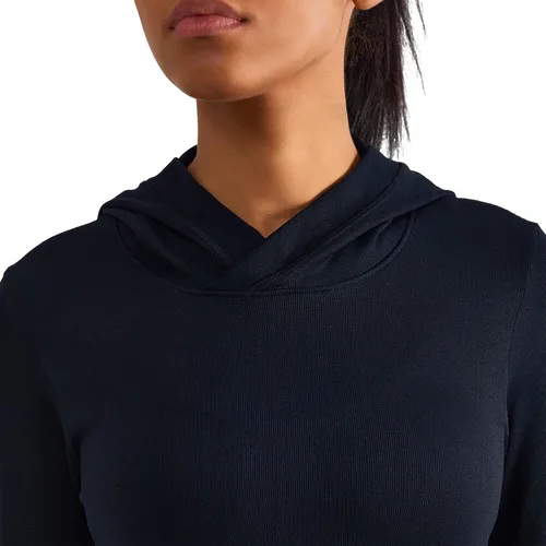Vista 6 de Camisetas deportivas de manga larga con capucha para mujer camisetas de entrenamiento y yoga con agujeros para el pulgar ajuste delgado