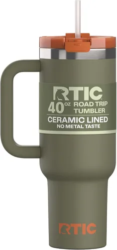 Vista 9 de RTIC Vaso Tumbler de Viaje por Carretera de 30 oz con Doble Pared Revestido de Cerámica Aislado Taza Portátil de Café de Viaje de Acero Inoxidable