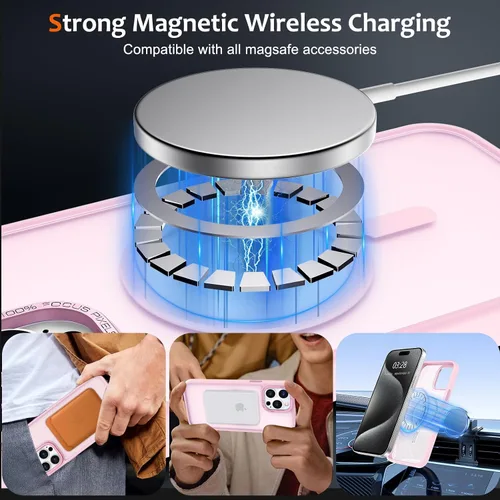 Vista 918 de Anuck - Funda magnética para iPhone 11 compatible con MagSafe, carcasa trasera mate translúcida dura, borde de TPU, delgada, resistente a impactos