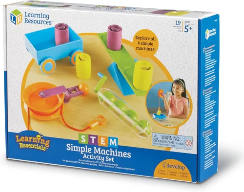 Vista 5 de Learning Resources Set de actividades STEM Simple Machines – Kits de ingeniería STEM para niños, kit de máquinas simples para aula, máquina