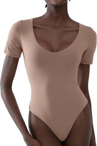 Vista 3 de PUMIEY Body de manga corta con cuello en V para mujer, colección Sharp