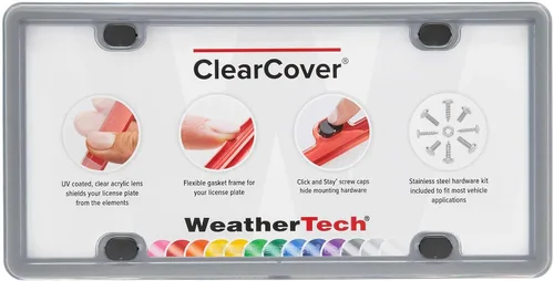 Vista 10 de WeatherTech ClearCover - Cubierta de lente de acrílico transparente con marco duradero que protege las matrículas, color negro
