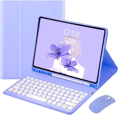 Vista 15 de Funda para teclado Galaxy Tab S6 Lite de 10.4 pulgadas 2024/2022/2020 con mouse Bluetooth, teclado magnético desmontable a color, teclado Bluetooth