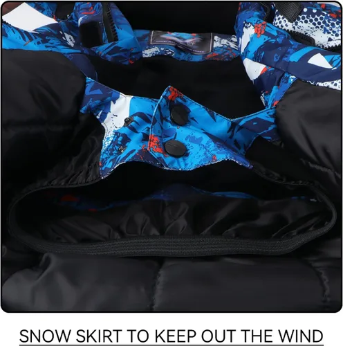 Vista 4 de Conjunto de chaqueta y pantalones de esquí para niños, abrigos de lluvia para snowboard de invierno, trajes de nieve para niñas y niños