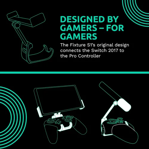 Vista 17 de Fixture S2 Bundle Gaming Console Monitor and Controller Mount with Carrying Case Compatible with Nintendo Switch OLED and Pro Controller