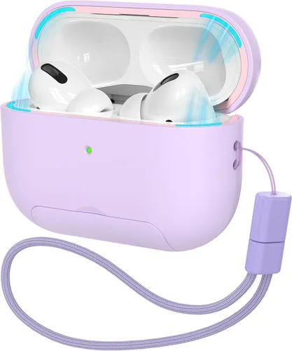 Vista 20 de Funda AirPods Pro de 2ª/1ª generación con kit de limpieza (HaloLock), soporte ajustable antideslizante, revestimiento antihuellas y precisión