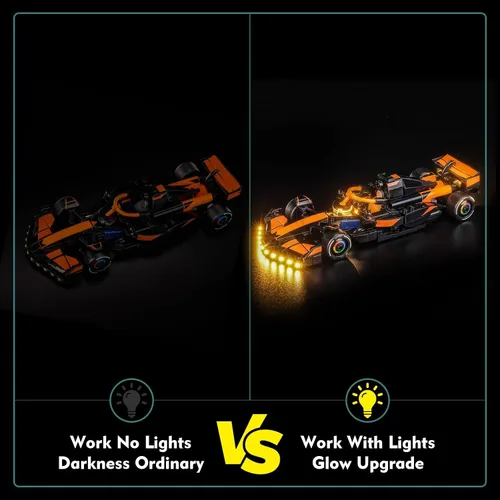 Vista 7 de Kit de luces LocoLee Compatible con Lego 77251 McLaren F1 Team MCL38 Coche de Carrera - Solo Luz Sin Modelo, Accesorios de Iluminación LED