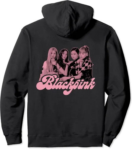 Vista 2 de BLACKPINK Sudadera con capucha oficial rosa con foto Negro S