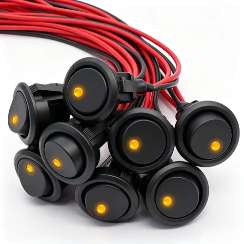 Vista 15 de Twidec/5 piezas Interruptor basculante redondo de 12V ON/OFF/ON AC 6A/250V 10A/125V SPST 3 pines 3 posiciones interruptor de palanca para coche