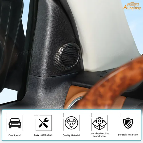 Vista 5 de Anillo de ajuste de cubierta de audio estéreo de sonido para puerta delantera interior de automóvil compatible con Toyota Tundra 2007-2021 Sequoia