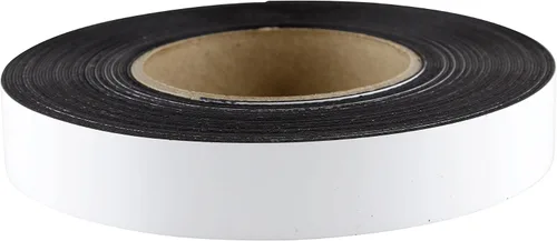 Vista 3 de Baumgartens - Cinta de etiquetado magnética, rollo de 1 x 50 pies, color blanco (BAU66151)