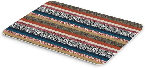 Vista 6 de Tapete de baño negro azul gris con patrón geométrico Asbtarct vintage, moderno, estilo granja, clásico, de microfibra, de espuma viscoelástica