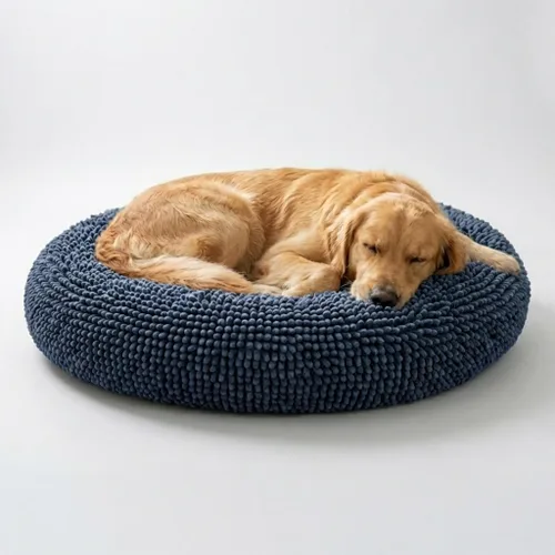 Vista 13 de Muddy Mat® Cloud K-9 cama para perros y gatos, cama suave y relajante en forma de dona, material de chenille, funda extraíble, lavable y apta