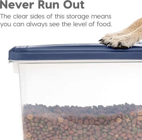 Vista 10 de Contenedores de alimentos IRIS para mascotas con tapas herméticas, Azul