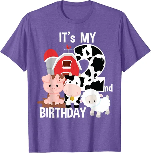 Vista 6 de Camiseta para fiesta de 2 años con texto en inglés "It's My 2nd Birthday", Negro