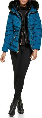 Vista 20 de GUESS Chaqueta acolchada de peso medio para mujer Cinturón negro.